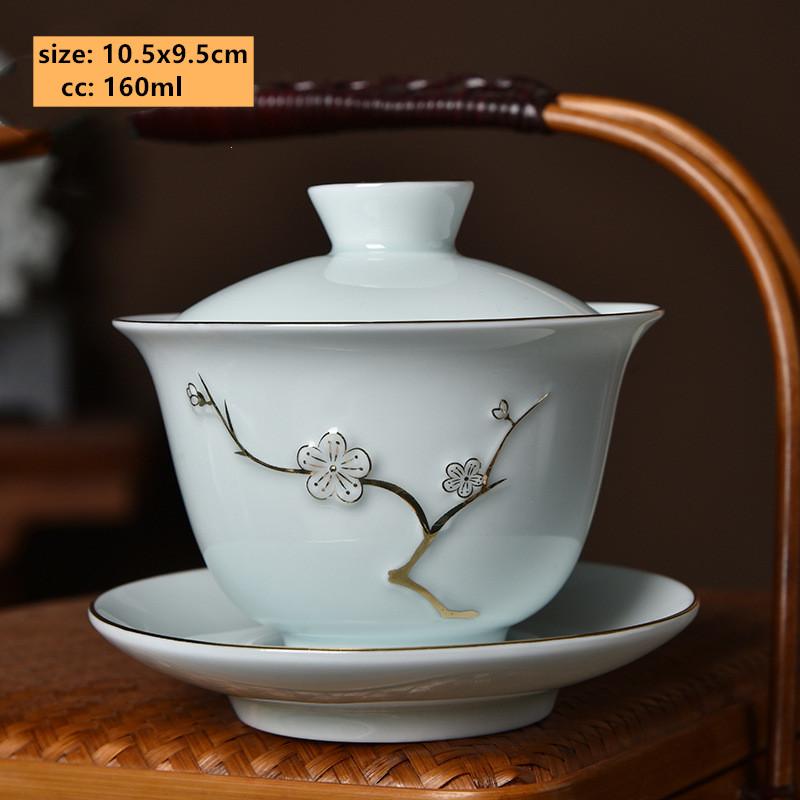 Китайский чайник из селадоновой керамики, традиционная ручная работа, гайвань, чайная чашка, домашняя красота, заварник для чая, индивидуальные аксессуары для чайной церемонии
Китайский чайник из селадоновой керамики, традиционная ручная работа, гайвань, чайная чашка, домашняя красота, заварник для чая, индивидуальные аксессуары для чайной церемонии