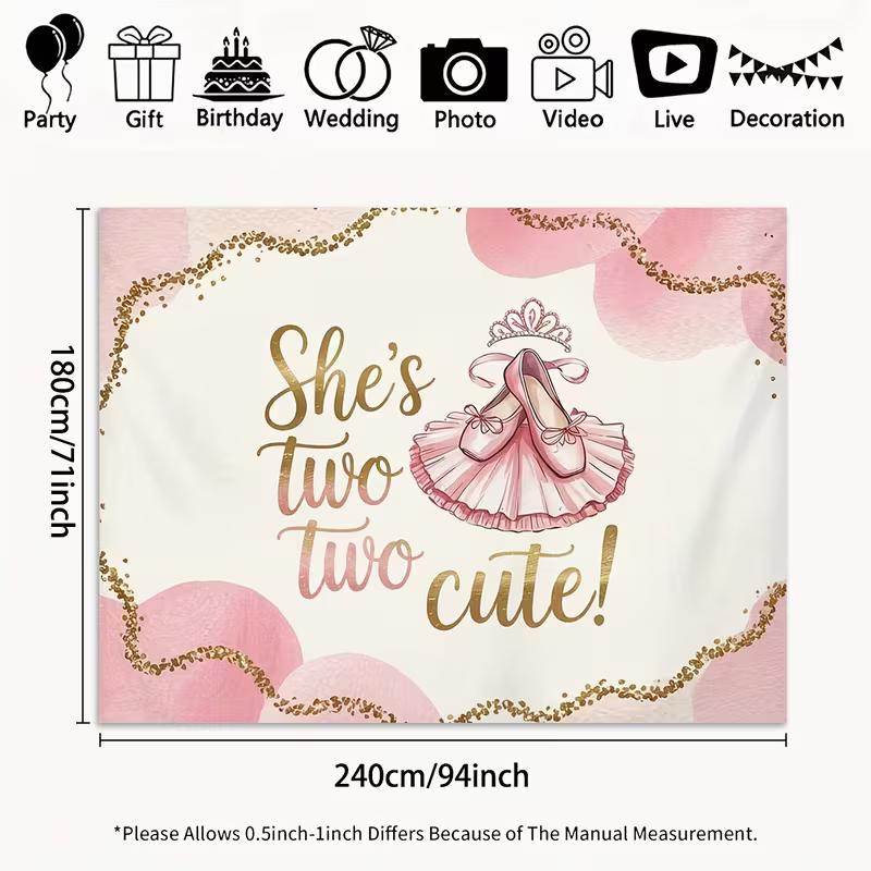 2D She s Two Two Cute Backdrop Ballerina 2nd Birthday Party Photography Background Banner 47.2x31.5inch/120*80cm
2D She s Two Two Cute Backdrop Ballerina 2nd Birthday Party Photography Background Banner 47.2x31.5inch/120*80cm
