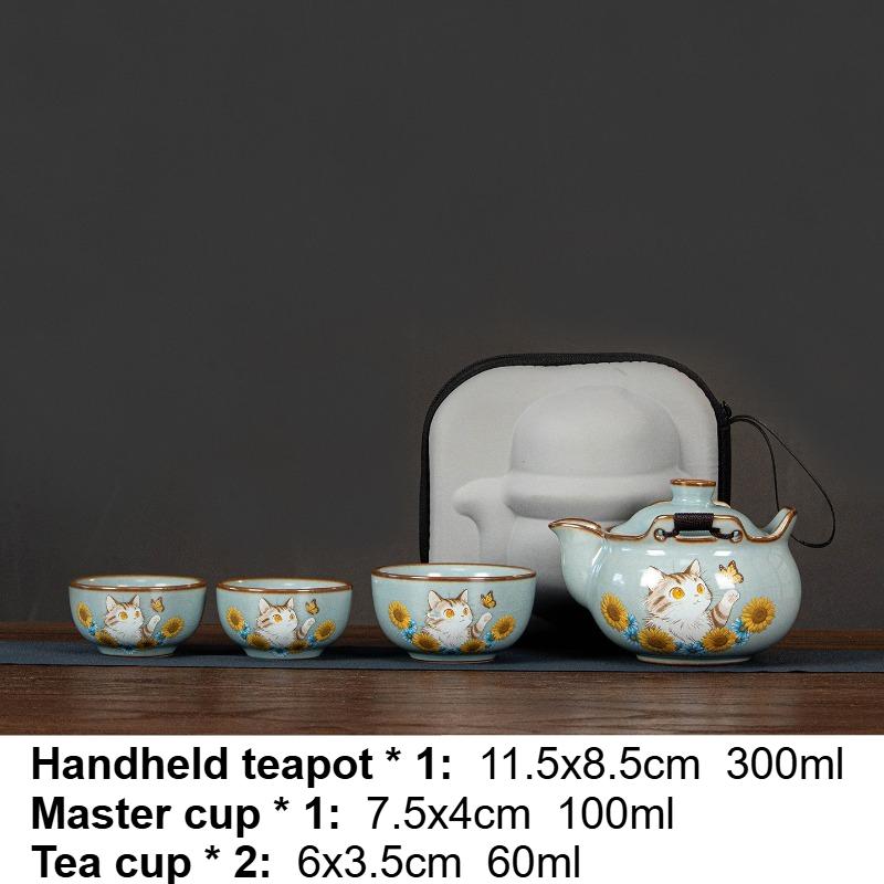 1 Pot, 3 Cups Kitten Portable Travel Tea Set Ru Kiln Handheld Pot Large Capacity Fast Customer Cup Tea Tasting Cup Master s Cup
1 Pot, 3 Cups Kitten Portable Travel Tea Set Ru Kiln Handheld Pot Large Capacity Fast Customer Cup Tea Tasting Cup Master s Cup