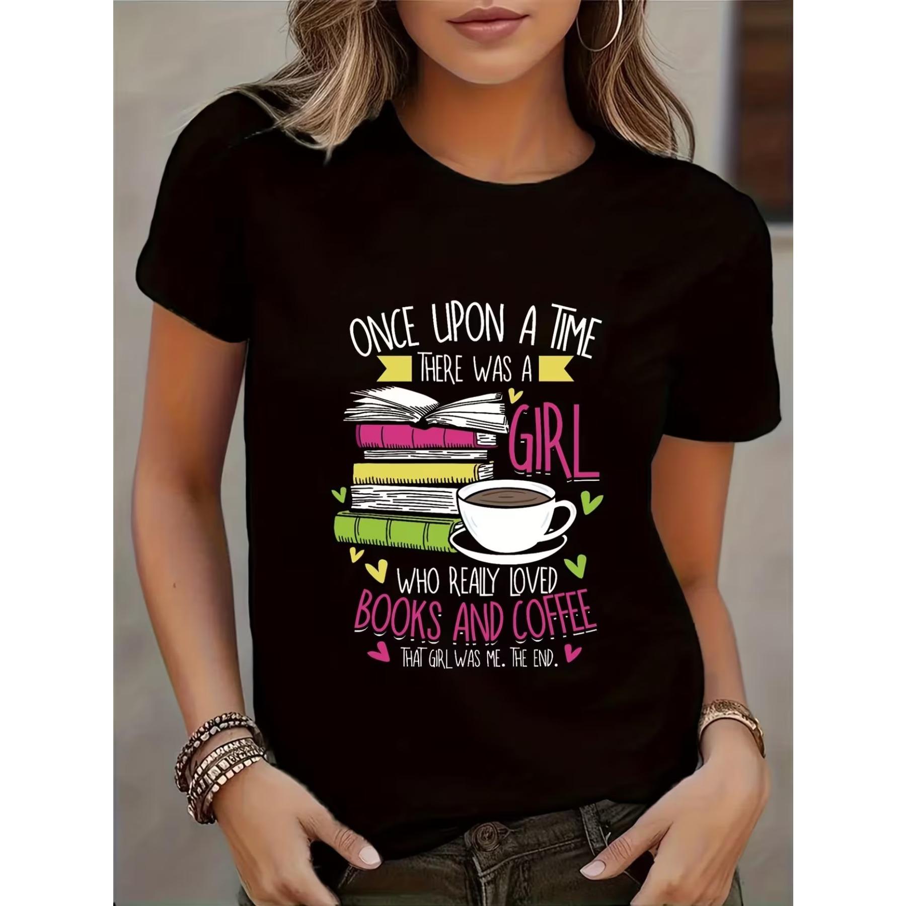 Ladies T-Shirt for Book Enthusiasts - Featuring A Bookworm and Coffee Mug Graphic with The Phrase Once Upon A Time Who Loved Books , Top XXL чорний
Ladies T-Shirt for Book Enthusiasts - Featuring A Bookworm and Coffee Mug Graphic with The Phrase Once Upon A Time Who Loved Books , Top XXL чорний