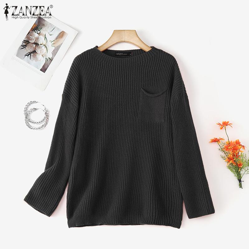 ZANZEA Женские осенние свитера с круглым вырезом и длинными рукавами, вязаные пуловеры M чёрный
ZANZEA Женские осенние свитера с круглым вырезом и длинными рукавами, вязаные пуловеры M чёрный