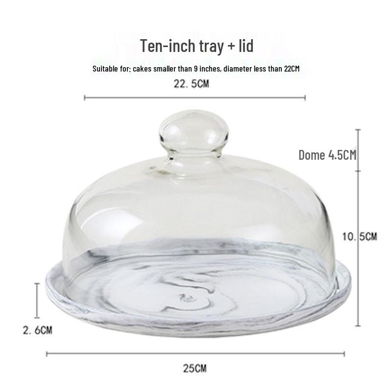 Dessert Tray with Transparent Glass Dome Cover 10 Inch
Dessert Tray with Transparent Glass Dome Cover 10 Inch