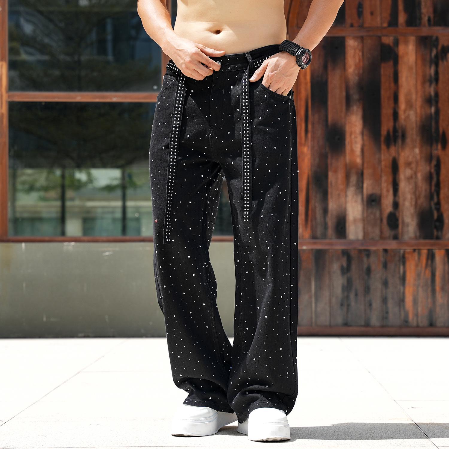 Европейско-американские джинсы прямого кроя со стразами для мужчин 46
Европейско-американские джинсы прямого кроя со стразами для мужчин 46