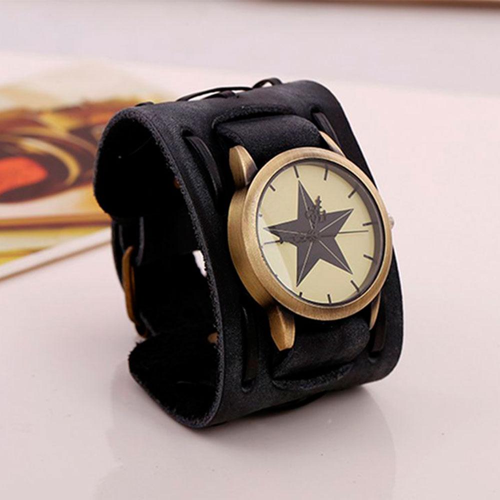 Retro Wide Cow Leather Bracelet Watch Vintage Men Wrist Watches Casual Big Star Quartz Watch Clock Relogio Reloj Dropship
Retro Wide Cow Leather Bracelet Watch Vintage Men Wrist Watches Casual Big Star Quartz Watch Clock Relogio Reloj Dropship