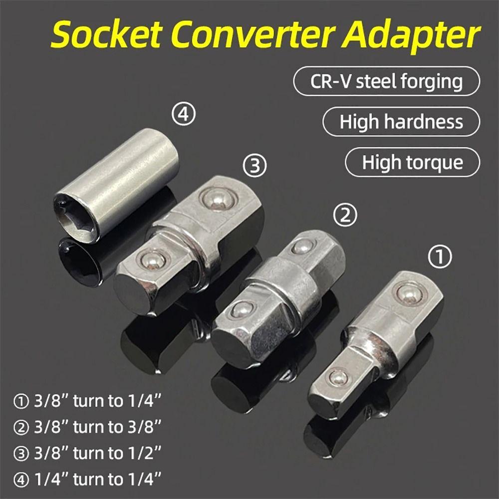 4Pcs/Set 1/4 3/8 1/2 Socket Converter Adapter Impact Drive Repair Hand Tool
4Pcs/Set 1/4 3/8 1/2 Socket Converter Adapter Impact Drive Repair Hand Tool