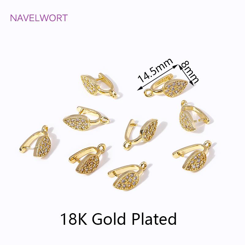 Multi Types Pinch Pendant Bails 18K Gold Plated Inlaid Zircon Clamp Pinch Clip Bail Hooks Connector DIY Jewelry Making Findings 4 pieces
Multi Types Pinch Pendant Bails 18K Gold Plated Inlaid Zircon Clamp Pinch Clip Bail Hooks Connector DIY Jewelry Making Findings 4 pieces