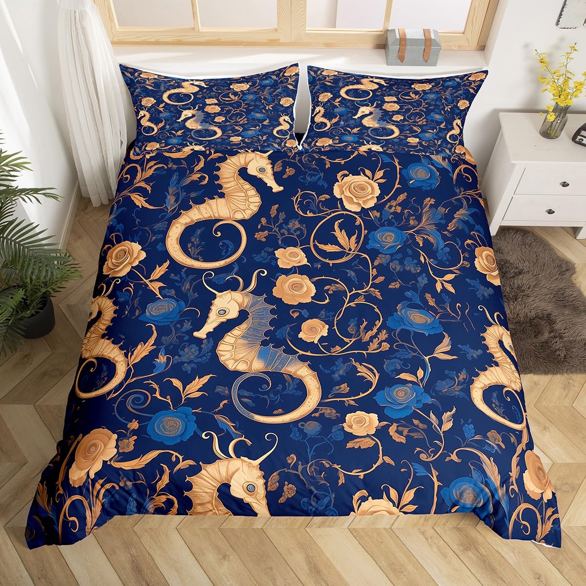 Seahorse Duvet Cover Sets For Kids Teens Queen Lightweight Bedding Sets Ocean Animal Bedspread Covers Bedroom Decor No Comforter EU Single(135x200cm)
Seahorse Duvet Cover Sets For Kids Teens Queen Lightweight Bedding Sets Ocean Animal Bedspread Covers Bedroom Decor No Comforter EU Single(135x200cm)