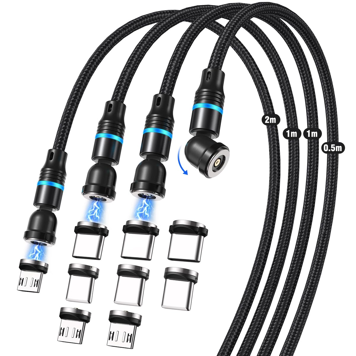 Магнитный кабель для зарядки 3 в 1 USB-кабель JEEREE из 4 вращающихся ковровых кабелей USB C Micro USB Type C зарядное устройство Зарядный шнур Магнитный магнитный разъем
Магнитный кабель для зарядки 3 в 1 USB-кабель JEEREE из 4 вращающихся ковровых кабелей USB C Micro USB Type C зарядное устройство Зарядный шнур Магнитный магнитный разъем