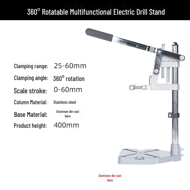 Multi-Functional Electric Drill Stand: Converts to Bench Drill, Mini Bench Drill, or Large Diameter Drill with Universal Mobile Workbench
Multi-Functional Electric Drill Stand: Converts to Bench Drill, Mini Bench Drill, or Large Diameter Drill with Universal Mobile Workbench