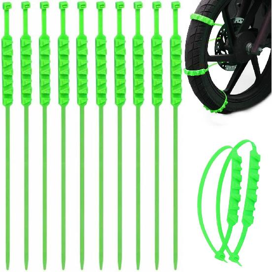 Snow Chains for E-bike Motorbike, 10Pcs Non-slip Tire Chains Wheel Chains for Snow Nylon Ice Breaking Multi-layer Teeth Winter Snow Tire Chains, зелений
Snow Chains for E-bike Motorbike, 10Pcs Non-slip Tire Chains Wheel Chains for Snow Nylon Ice Breaking Multi-layer Teeth Winter Snow Tire Chains, зелений