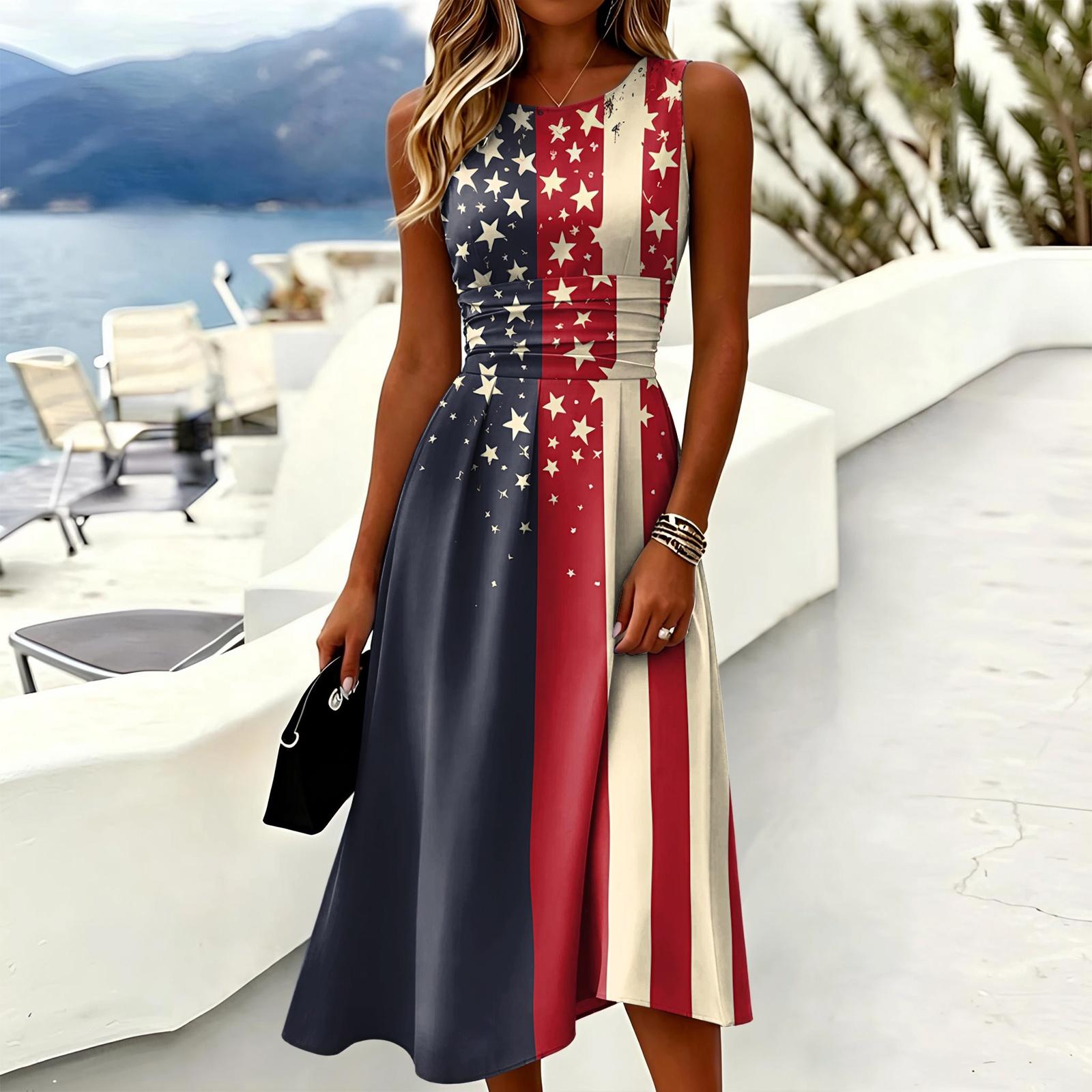 Sleeveless Casual Dress for Women Round Neck Midi Length Printed Pattern Fit and Flare Style Summer Dress XL червоний
Sleeveless Casual Dress for Women Round Neck Midi Length Printed Pattern Fit and Flare Style Summer Dress XL червоний