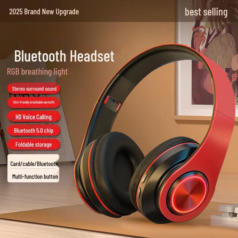 B39 Over-Ear Bluetooth Headphones: Cool Lighting Effects, Card-Insertion, Excellent Sound Quality, Unisex Design for Students.
B39 Over-Ear Bluetooth Headphones: Cool Lighting Effects, Card-Insertion, Excellent Sound Quality, Unisex Design for Students.