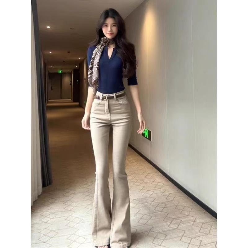 Slim Fit Korean Style High Waist Flare Pants for Women - Elegant Spring/Autumn Fashion Drape Floor-Length Hip-Hugging Design. Large хаки
Slim Fit Korean Style High Waist Flare Pants for Women - Elegant Spring/Autumn Fashion Drape Floor-Length Hip-Hugging Design. Large хаки