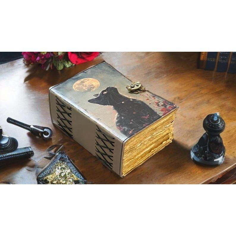 Шкіряний щоденник із зображенням кота: Книга тіней 7 x 5 inch
Шкіряний щоденник із зображенням кота: Книга тіней 7 x 5 inch