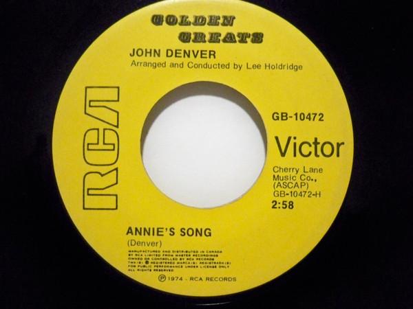 7inch Record JOHN DENVER - Annie s Song / Cool An Green An S GB10472 RCA Victor 1974 Canada Folk Used
7inch Record JOHN DENVER - Annie s Song / Cool An Green An S GB10472 RCA Victor 1974 Canada Folk Used