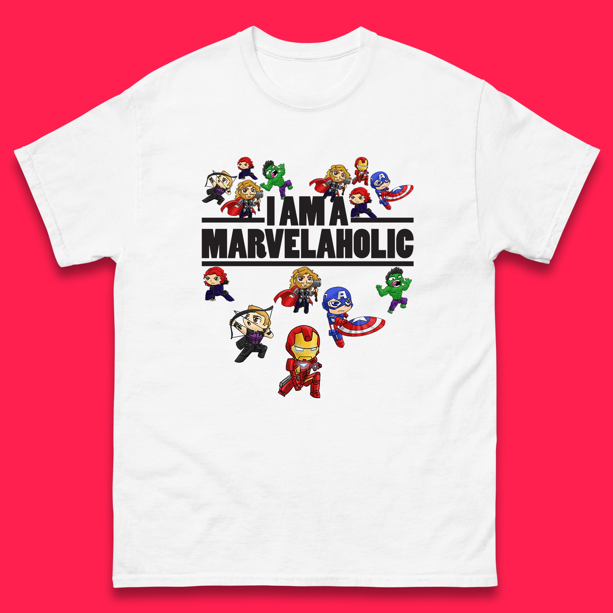 I Am A Marvelaholic Marvel Avengers Super Heroes Movie Characters Black Widow, Hulk, Iron Man, Thor, Captain America Mens Tee Top L
I Am A Marvelaholic Marvel Avengers Super Heroes Movie Characters Black Widow, Hulk, Iron Man, Thor, Captain America Mens Tee Top L
