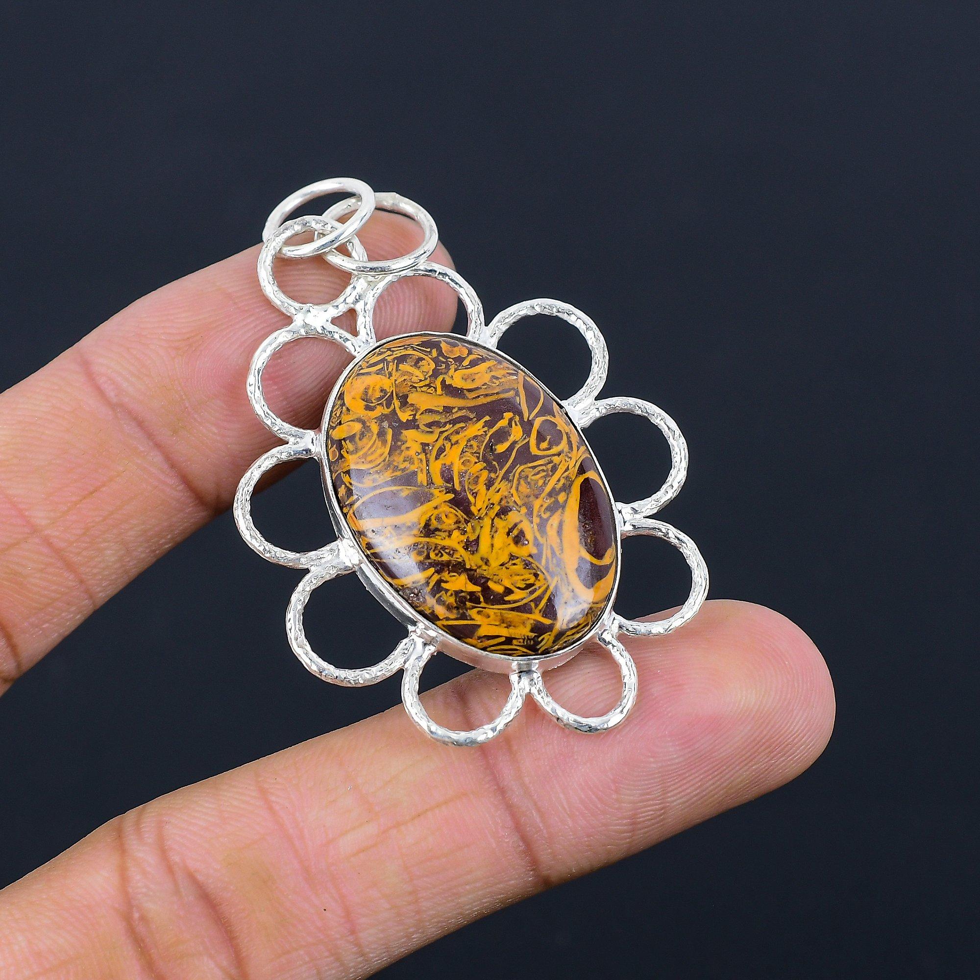 Halloween Deal Oval Mariam Jasper Gemstone Sterling Silver Elegant Boho Pendant
Halloween Deal Oval Mariam Jasper Gemstone Sterling Silver Elegant Boho Pendant