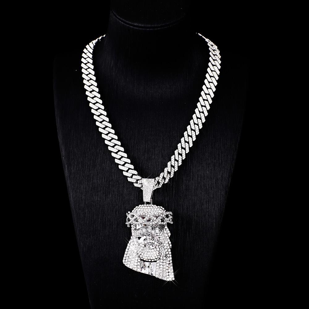 Custom Faith Rhinestone Pendant Alloy Cuban Chain Necklace - Hip Hop Streetwear Style
Custom Faith Rhinestone Pendant Alloy Cuban Chain Necklace - Hip Hop Streetwear Style