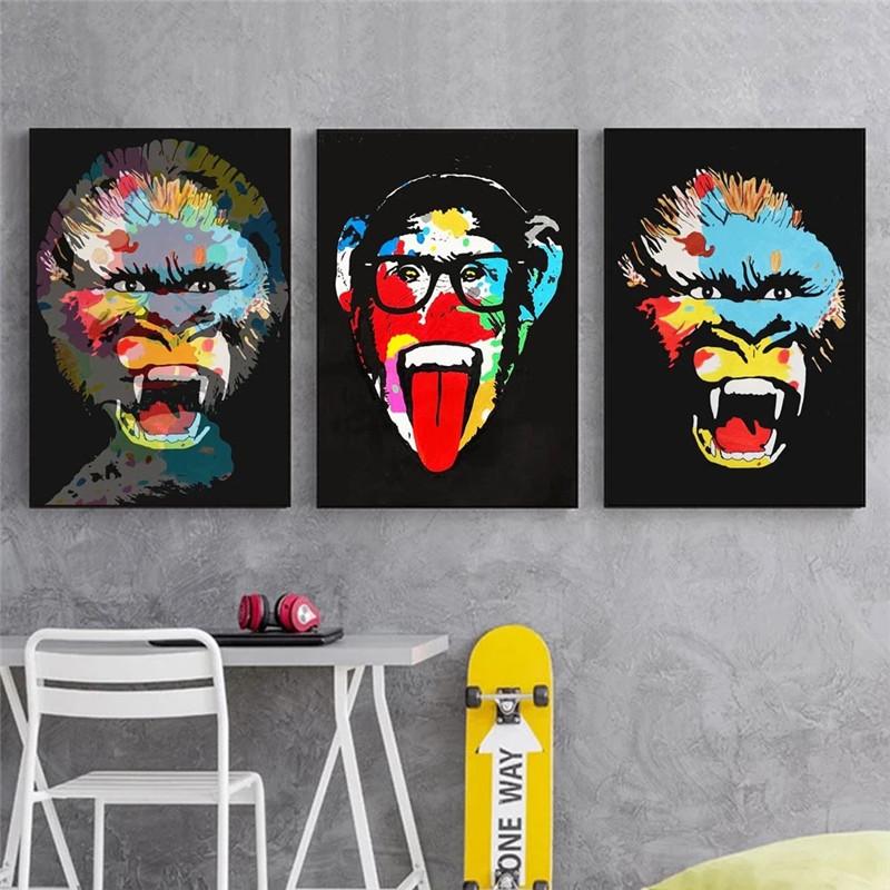 Nordic Graffiti Art Animal Canvas Painting Monkey Tiger Orangutan Head Posters and Prints Wall Art Picture for Living Room Decor 21x30 No Frame
Nordic Graffiti Art Animal Canvas Painting Monkey Tiger Orangutan Head Posters and Prints Wall Art Picture for Living Room Decor 21x30 No Frame