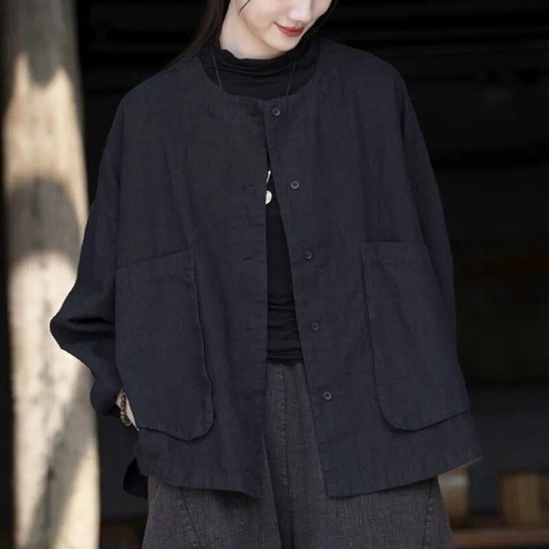 Johnature женские винтажные рубашки, топы, свободные блузки с круглым вырезом и длинными рукавами, осенние однотонные женские рубашки с карманами One Size чёрный
Johnature женские винтажные рубашки, топы, свободные блузки с круглым вырезом и длинными рукавами, осенние однотонные женские рубашки с карманами One Size чёрный