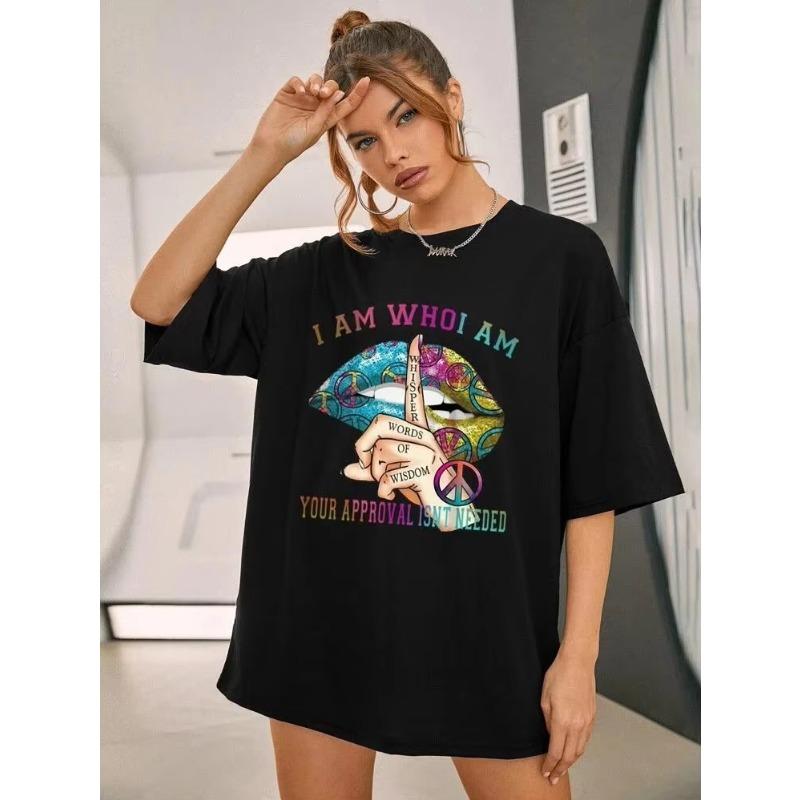 Loose Shortsleeved Womens Tshirt Womens Slogan Tshirt Oversized Top Casual and Fashionable Printed Tshirt Fan Gift S
Loose Shortsleeved Womens Tshirt Womens Slogan Tshirt Oversized Top Casual and Fashionable Printed Tshirt Fan Gift S