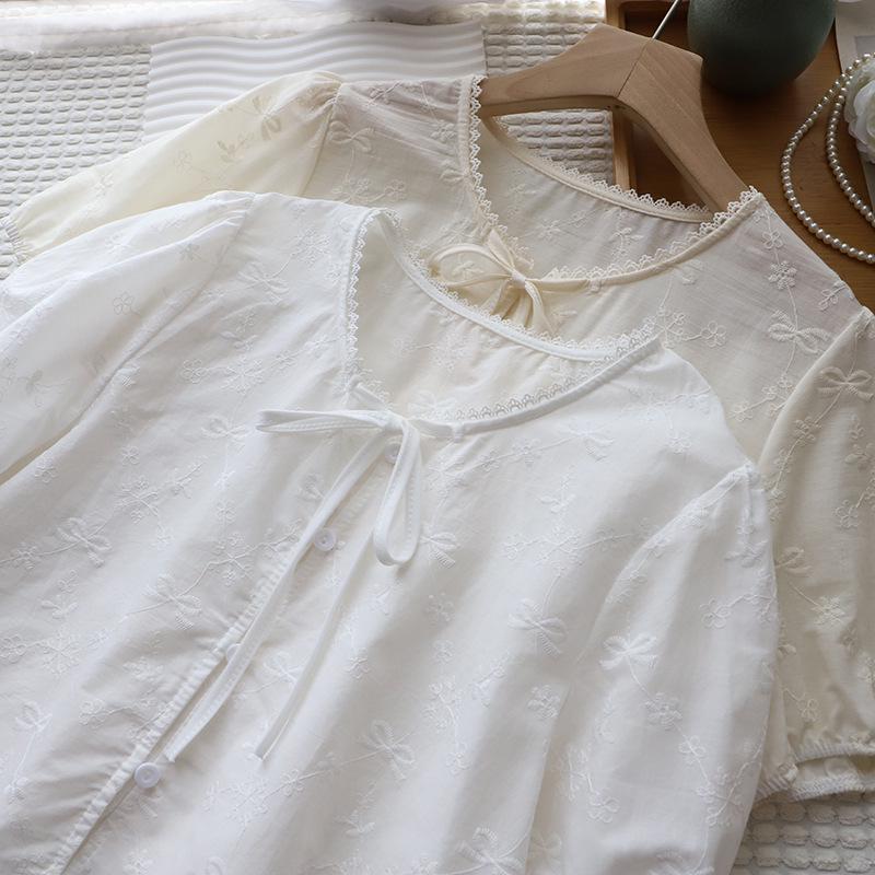 Korean Lace Jacquard Tie-Up Bubble Sleeve Women s Shirt - Summer 2025 Collection One Size
Korean Lace Jacquard Tie-Up Bubble Sleeve Women s Shirt - Summer 2025 Collection One Size