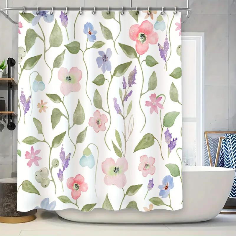 Watercolor Floral Bath Shower Curtain for Bathroom Decor White with Pink Flowers Customizable Size (Large) W90xH180cm
Watercolor Floral Bath Shower Curtain for Bathroom Decor White with Pink Flowers Customizable Size (Large) W90xH180cm
