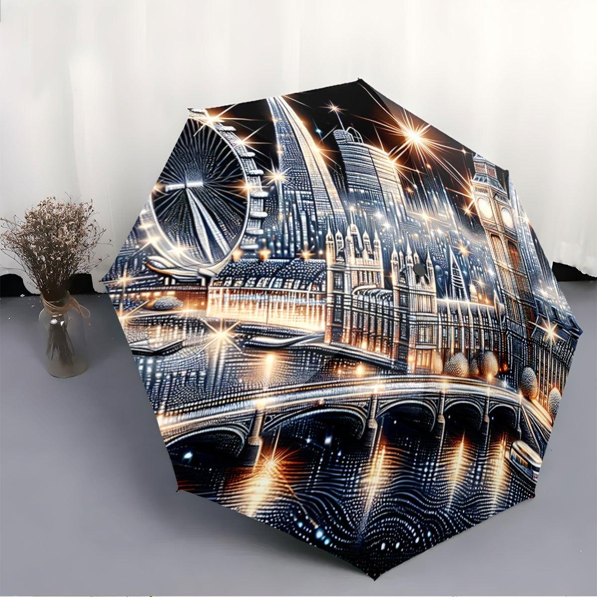 Folding umbrella London cityscape with iconic landmarks illuminated at night. Creative portable folding umbrella suitable holi (as the picture,Iron&8K)
Folding umbrella London cityscape with iconic landmarks illuminated at night. Creative portable folding umbrella suitable holi (as the picture,Iron&8K)