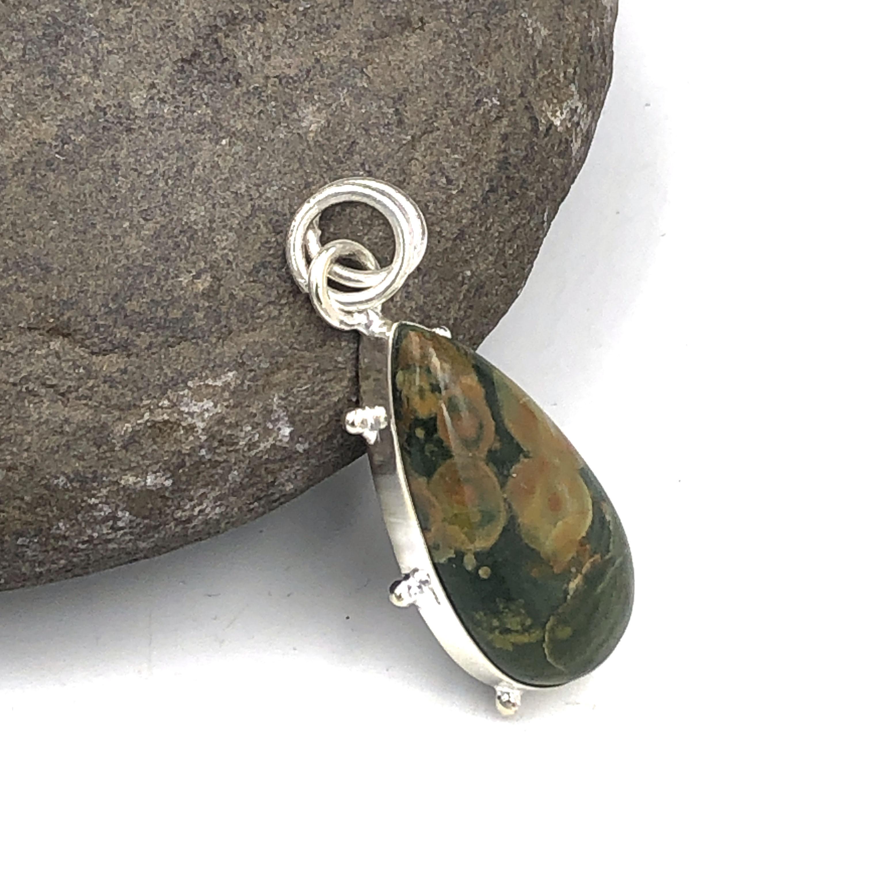 Natural Rain Forest Jasper Gemstone 925 Sterling Silver Jewelry Pendant 1.48 AJP-192
Natural Rain Forest Jasper Gemstone 925 Sterling Silver Jewelry Pendant 1.48 AJP-192