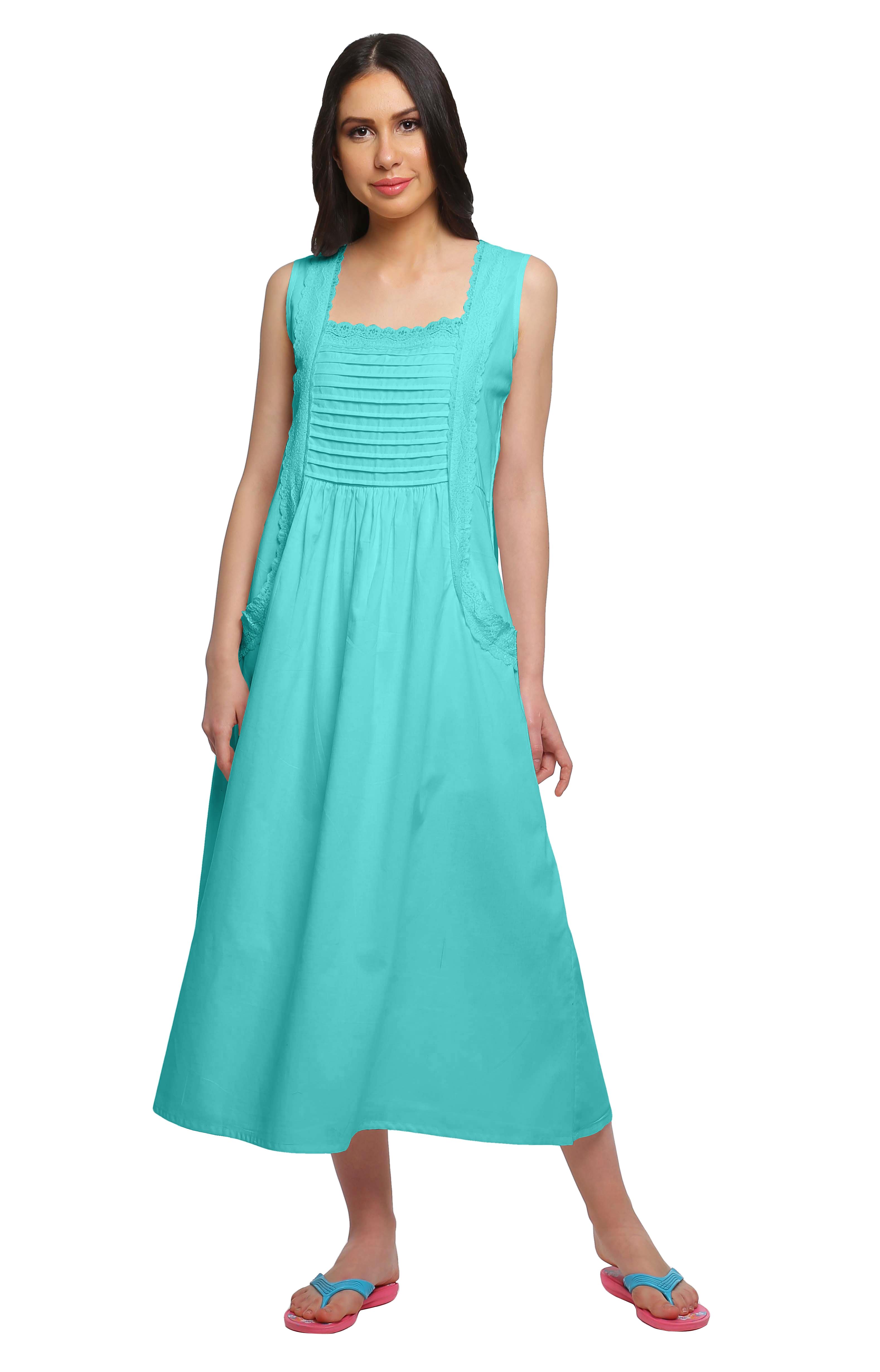 Moomaya Solid Sleeveless Nightdress For Ladies Nursing Womena s Nightwear XS бірюзові зелений колір
Moomaya Solid Sleeveless Nightdress For Ladies Nursing Womena s Nightwear XS бірюзові зелений колір