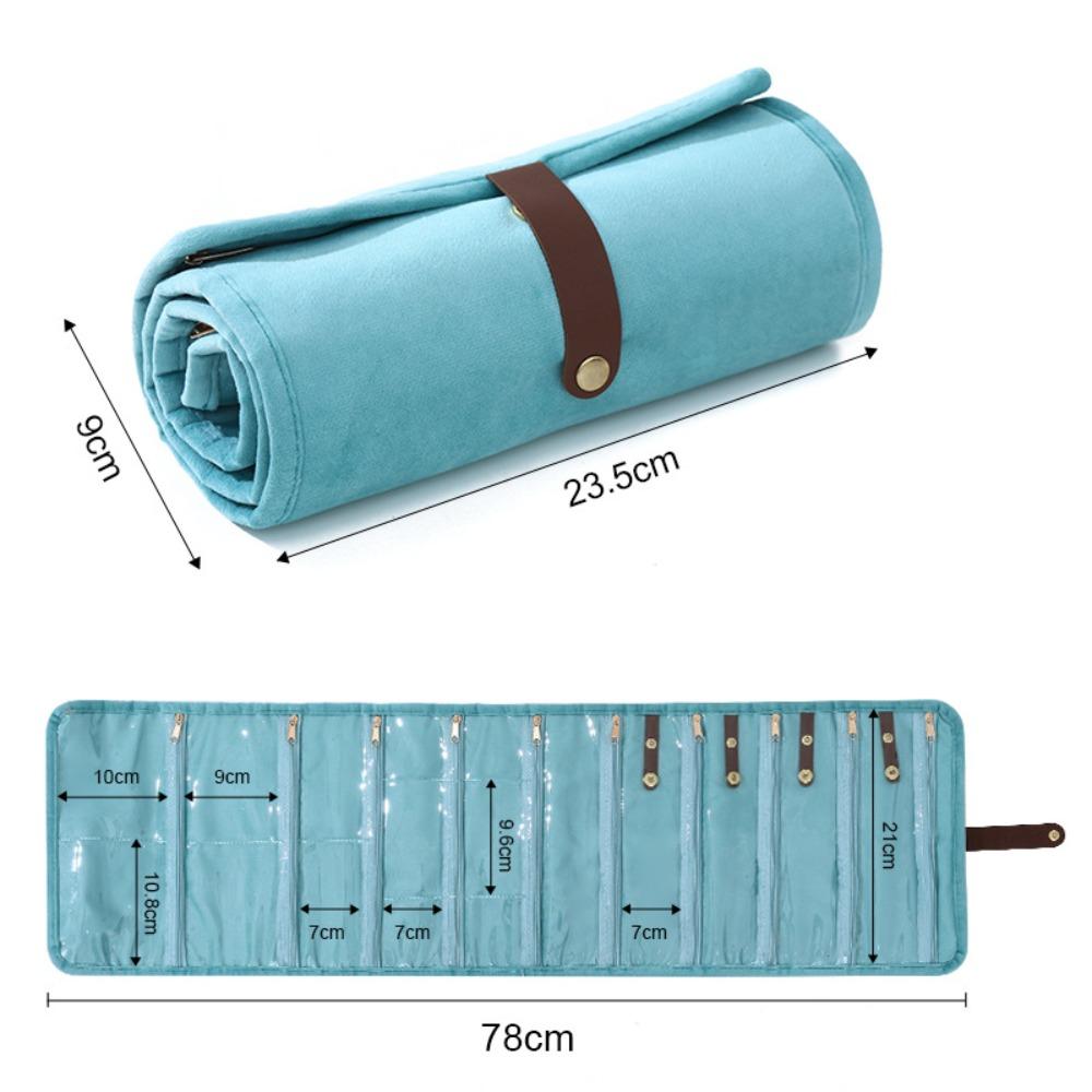 Roll-Up Style Jewelry Organizer Multi-pocket Zipper Anti-lost Jewelry Storage Pouch Flannel Foldable Storage Bag синій
Roll-Up Style Jewelry Organizer Multi-pocket Zipper Anti-lost Jewelry Storage Pouch Flannel Foldable Storage Bag синій