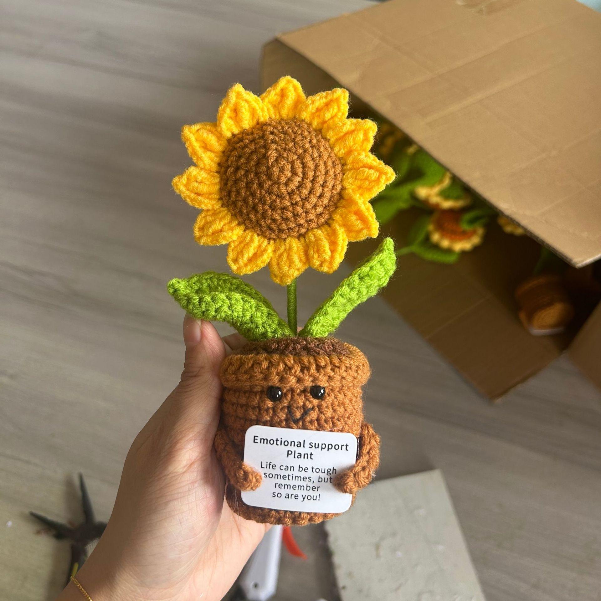 Cute Crochet Flowers Potted Hand-woven Sunflower Desk Accessories Positive Emotional Crochet Flower Potted Home TableDecor Gift
Cute Crochet Flowers Potted Hand-woven Sunflower Desk Accessories Positive Emotional Crochet Flower Potted Home TableDecor Gift