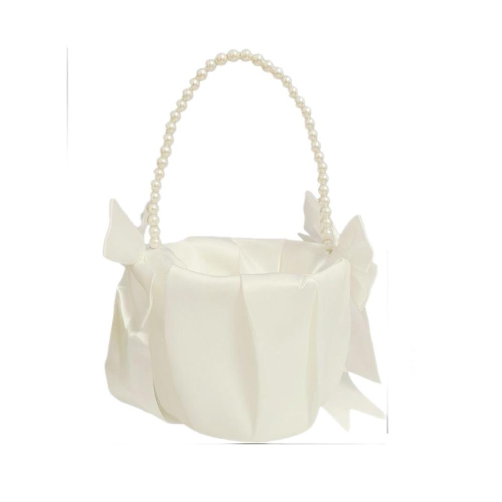 Satin White Bowknot Wedding Basket Pearl Handle Bridal Flower Fashion Flower Basket Floral Petals білий
Satin White Bowknot Wedding Basket Pearl Handle Bridal Flower Fashion Flower Basket Floral Petals білий