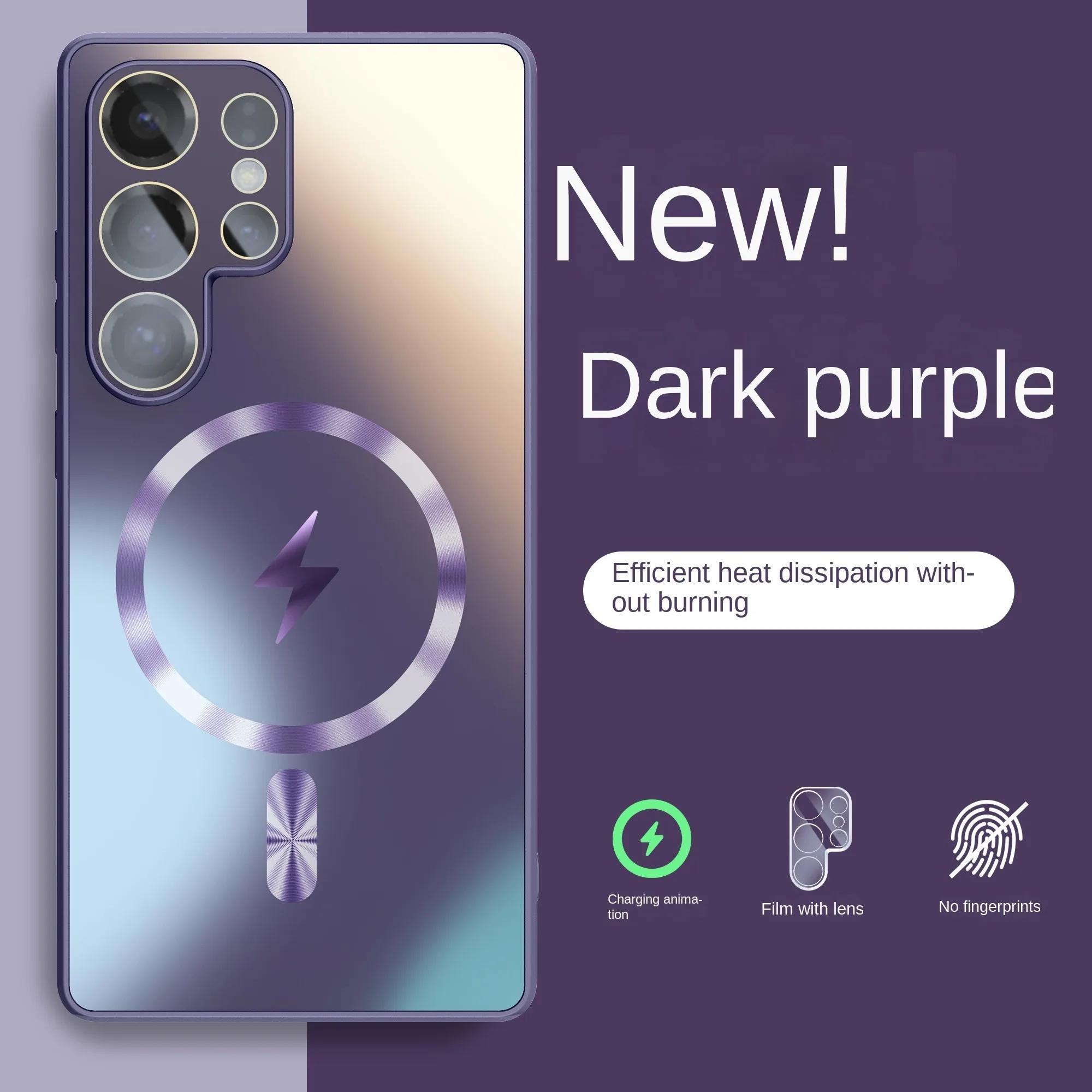 Ультратонкий матовий магнітний чохол AG для Magsafe для Samsung Galaxy S25 S24 S23 Ultra Plus Захисник скляної лінзи Ударостійка кришка For S24 Ultra темно-фіолетовий колір
Ультратонкий матовий магнітний чохол AG для Magsafe для Samsung Galaxy S25 S24 S23 Ultra Plus Захисник скляної лінзи Ударостійка кришка For S24 Ultra темно-фіолетовий колір