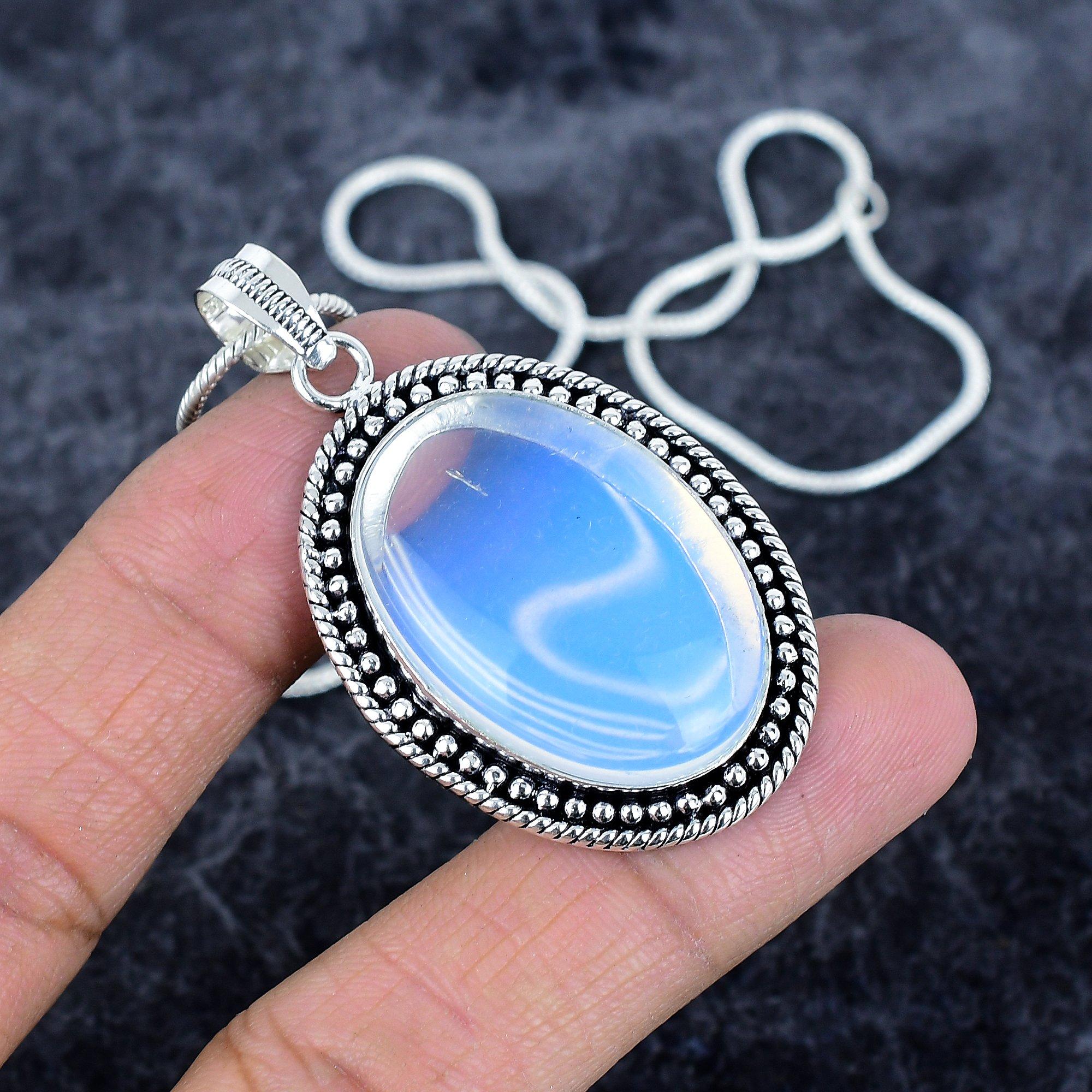 Milky Opal Gemstone Handmade 925 Sterling Silver Jewelry Pendant 2.17 M-2981
Milky Opal Gemstone Handmade 925 Sterling Silver Jewelry Pendant 2.17 M-2981