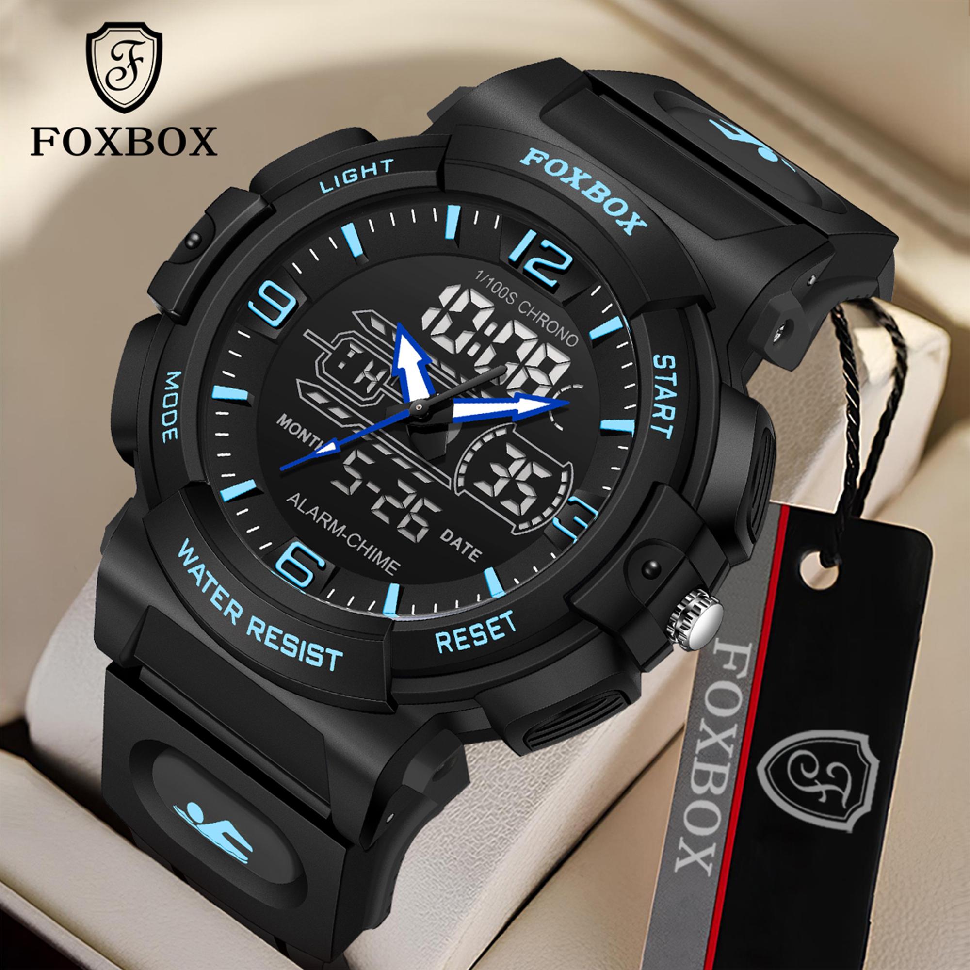 FOXBOX Новые мужские часы Cool Dual Display Мужские кварцевые часы Силиконовый ремешок Водонепроницаемые спортивные часы чёрный/синий
FOXBOX Новые мужские часы Cool Dual Display Мужские кварцевые часы Силиконовый ремешок Водонепроницаемые спортивные часы чёрный/синий