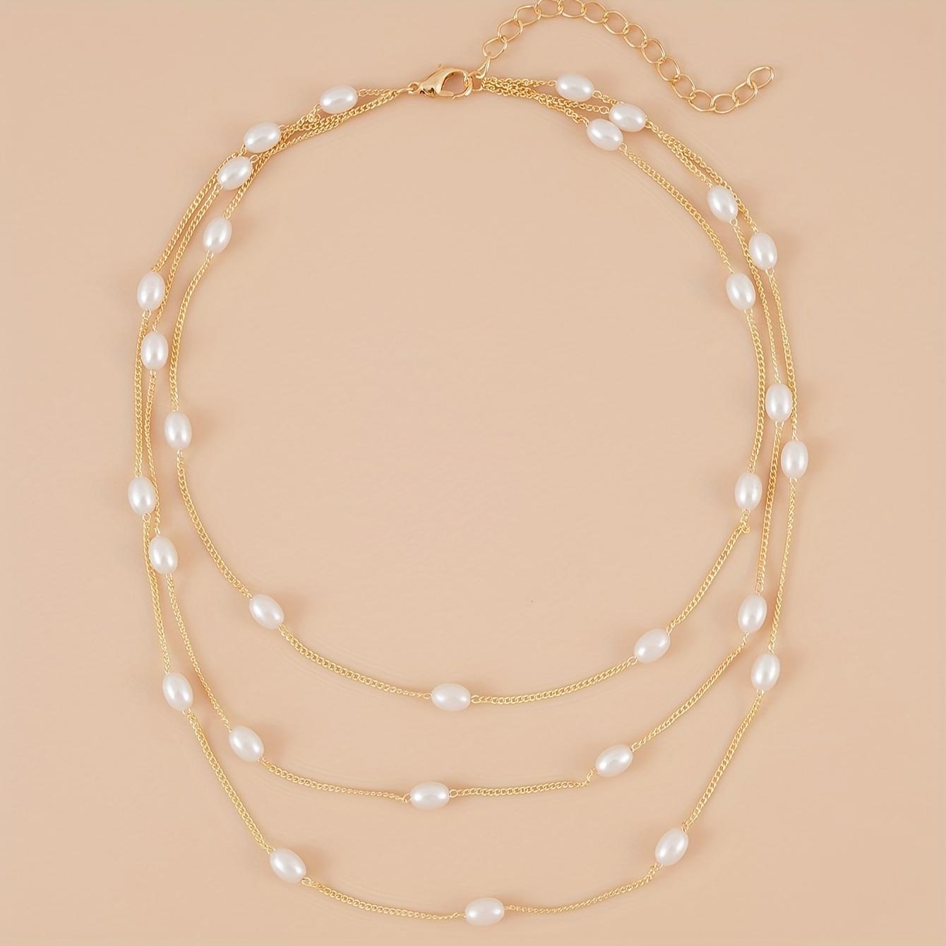 1 шт. Многослойное ожерелье из искусственного жемчуга, ожерелье из бисера, элегантный стиль, ожерелье из искусственного жемчуга, вечерние украшения
1 шт. Многослойное ожерелье из искусственного жемчуга, ожерелье из бисера, элегантный стиль, ожерелье из искусственного жемчуга, вечерние украшения