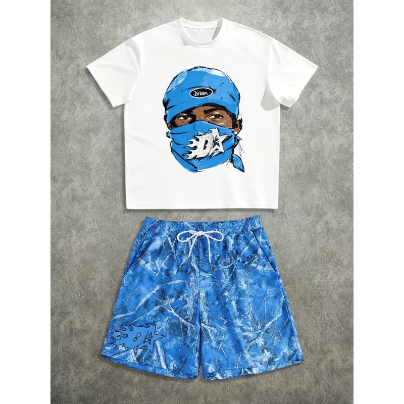 Men s 2-piece suit round neck short-sleeved T-shirt + drawstring pocket beach shorts S
Men s 2-piece suit round neck short-sleeved T-shirt + drawstring pocket beach shorts S