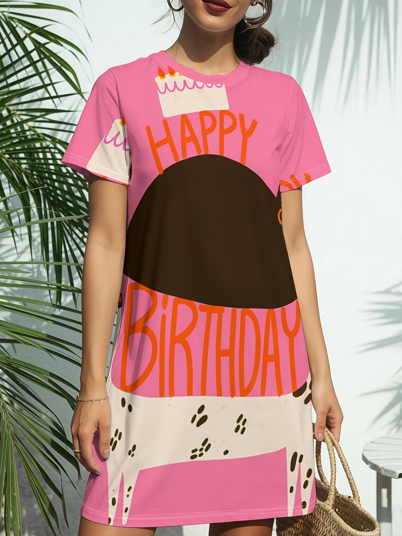 Women s Cat Cake Birthday Print T-Shirt Dress - Short Sleeve Round Neck Casual Dress with Birthday Cake ; Kitten. Spring Summer Outfits Suitable for D 3XL дубильная кора
Women s Cat Cake Birthday Print T-Shirt Dress - Short Sleeve Round Neck Casual Dress with Birthday Cake ; Kitten. Spring Summer Outfits Suitable for D 3XL дубильная кора