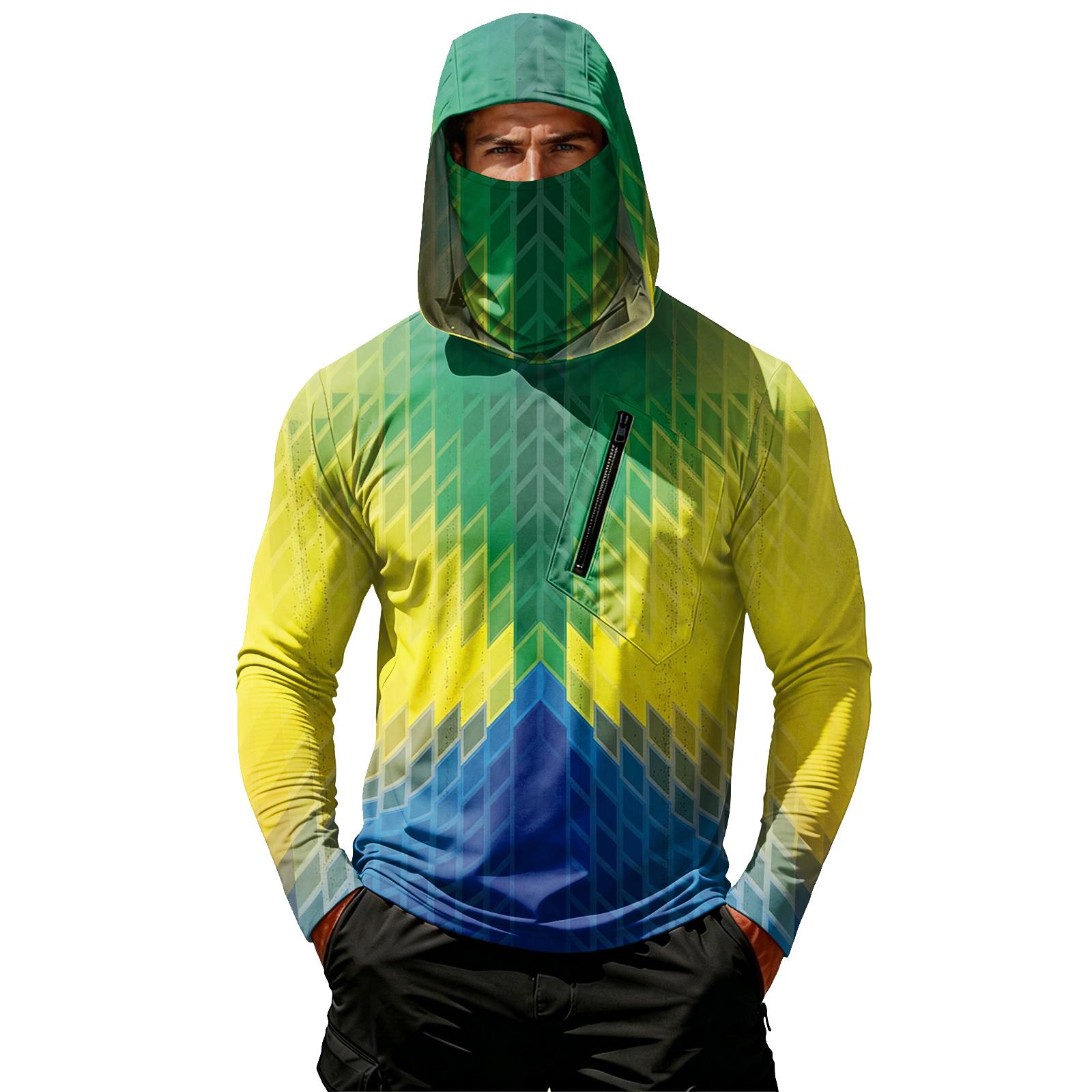 Men s Casual Long Sleeve Hooded Sun Protection Shirt Geometric Print Lightweight Breathable Outdoor Activewear Top with Zipper Pocket L зелёный
Men s Casual Long Sleeve Hooded Sun Protection Shirt Geometric Print Lightweight Breathable Outdoor Activewear Top with Zipper Pocket L зелёный