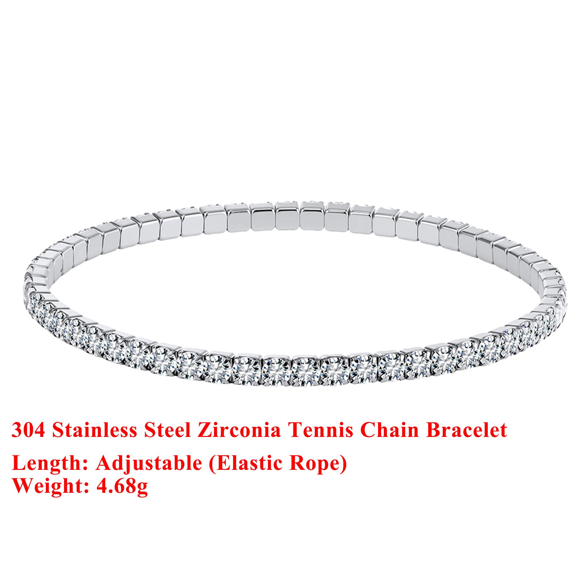EFFIE QUEEN Stainless Steel 18k Gold Round Cut Zirconia Tennis Chain Bracelet Simple Jewelry for Women Wedding Party Gift STKB14 срібний
EFFIE QUEEN Stainless Steel 18k Gold Round Cut Zirconia Tennis Chain Bracelet Simple Jewelry for Women Wedding Party Gift STKB14 срібний