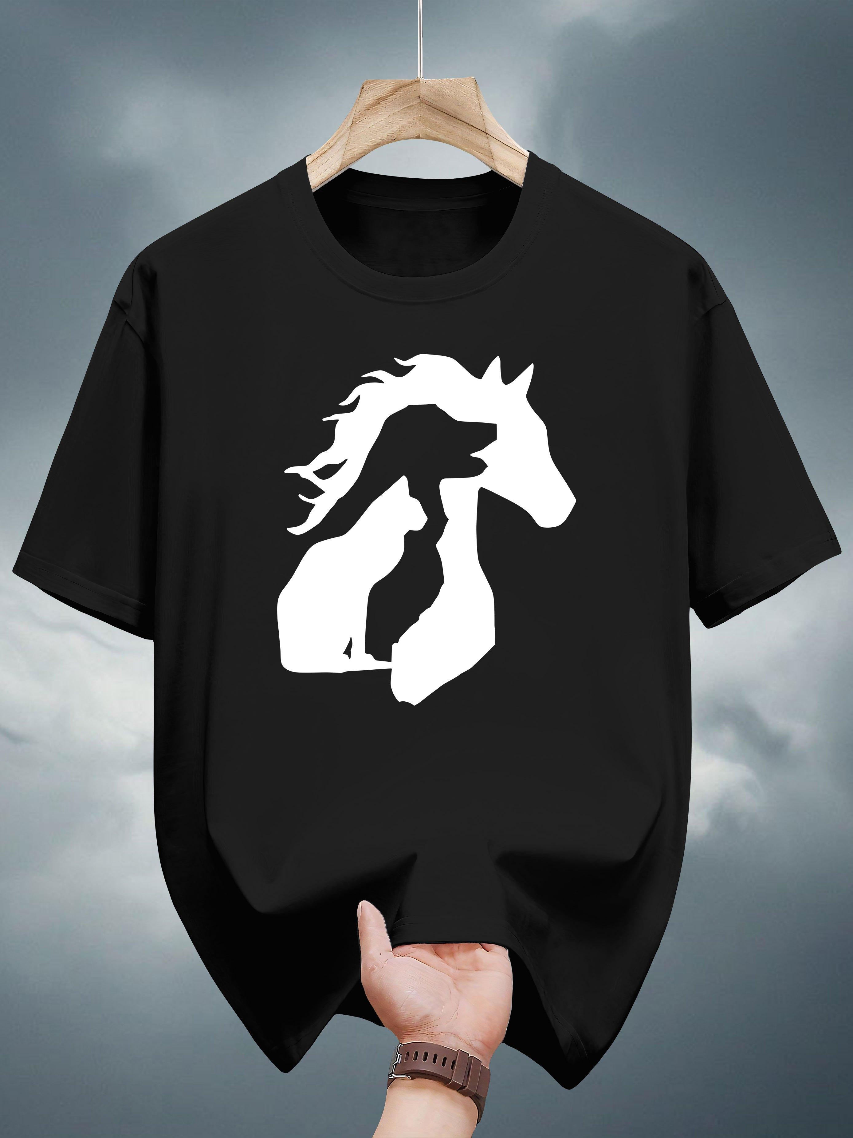 200g 100% Cotton Graphic T-shirt - White Casual Short Sleeve Tee with Horse Print M
200g 100% Cotton Graphic T-shirt - White Casual Short Sleeve Tee with Horse Print M