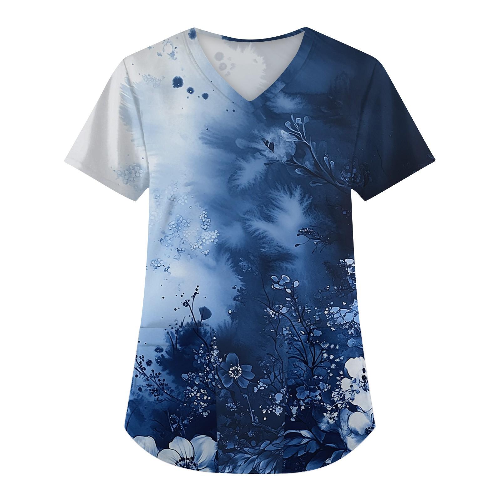 Женская мода с коротким рукавом и V-образным вырезом с карманами и цветочным принтом Топы Одежда S
Женская мода с коротким рукавом и V-образным вырезом с карманами и цветочным принтом Топы Одежда S