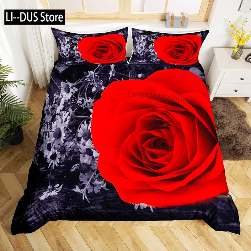Floral Printed Red Rose Bedding Set 3pcs for Kid Girls Comforter Cover Decor Duvet Cover Set Soft Quilt Cover with 2 Pillow Case 135x200cm
Floral Printed Red Rose Bedding Set 3pcs for Kid Girls Comforter Cover Decor Duvet Cover Set Soft Quilt Cover with 2 Pillow Case 135x200cm