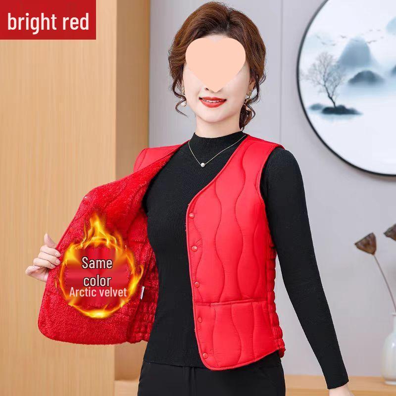 Warm Cotton Vest for Mature Women - Velvet-Lined, Slimming, V-Neck Sleeveless Layer XL (95-110 jin)
Warm Cotton Vest for Mature Women - Velvet-Lined, Slimming, V-Neck Sleeveless Layer XL (95-110 jin)