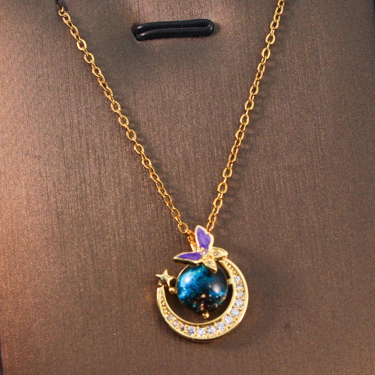 Exquisite Fashion Planet Moon and Star Pendant Necklace for Women Luxury Gold Color Stainless Steel Crystal Choker Chain Jewelry
Exquisite Fashion Planet Moon and Star Pendant Necklace for Women Luxury Gold Color Stainless Steel Crystal Choker Chain Jewelry