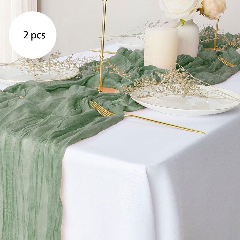 2 pcs Grayish Green Pleated Decorative Tablecloth 158 Inches Banquet Decoration Tablecloth Party
2 pcs Grayish Green Pleated Decorative Tablecloth 158 Inches Banquet Decoration Tablecloth Party