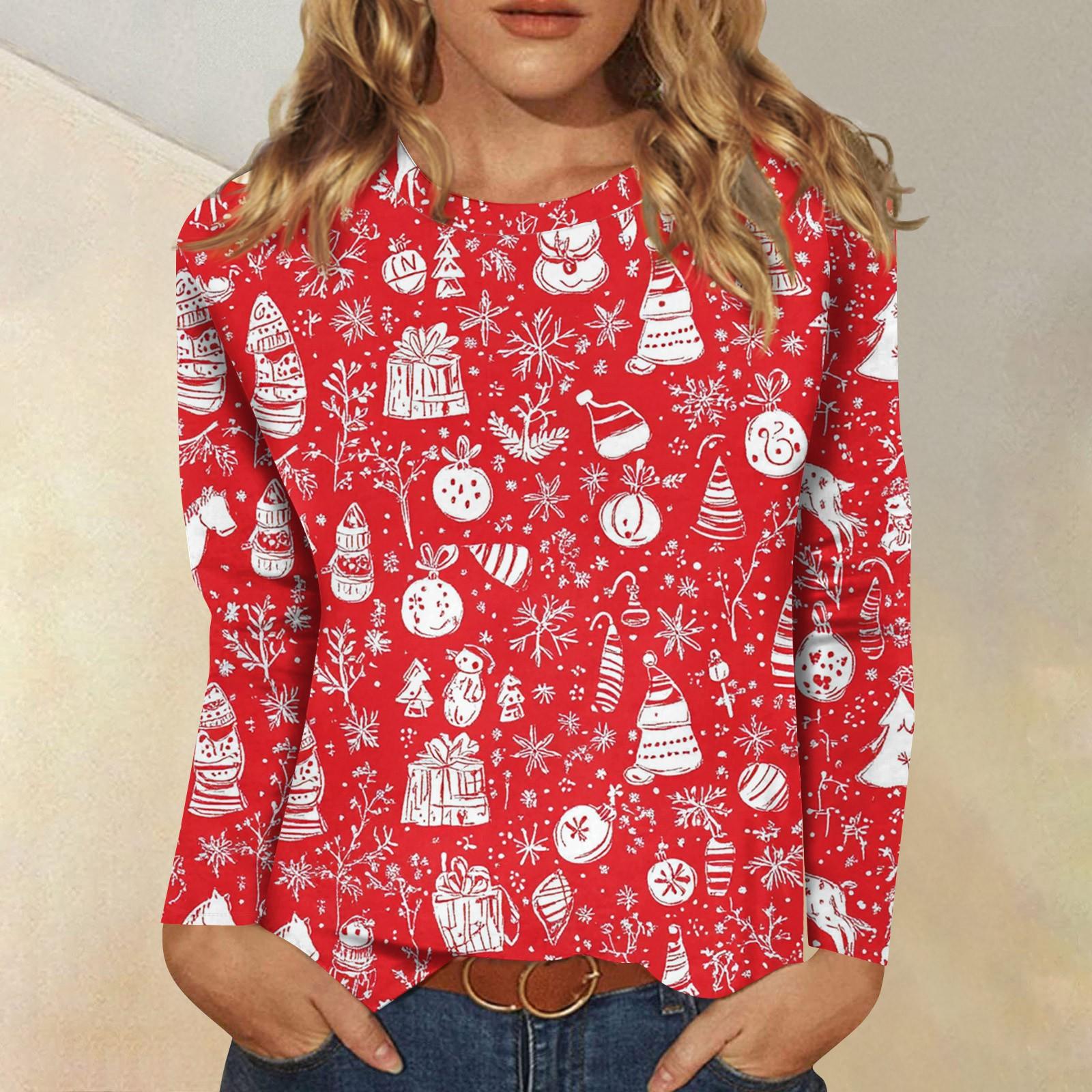 Женская модная повседневная футболка с круглым вырезом и рождественским принтом и длинными рукавами XL розовый
Женская модная повседневная футболка с круглым вырезом и рождественским принтом и длинными рукавами XL розовый