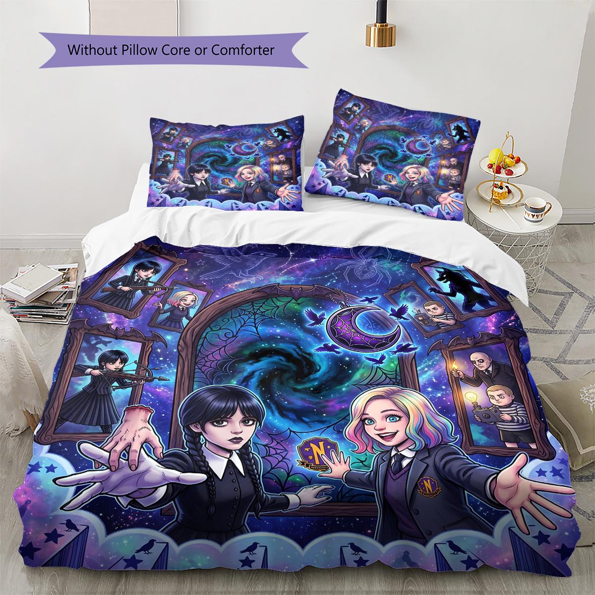 Wednesday Addams Pattern Bedding Quilt Set Quilt Cover Pillowcase Home Decoration Birthday Gift (1 * duvet cover + 2 * pillowcase, without core) 135x200cm
Wednesday Addams Pattern Bedding Quilt Set Quilt Cover Pillowcase Home Decoration Birthday Gift (1 * duvet cover + 2 * pillowcase, without core) 135x200cm