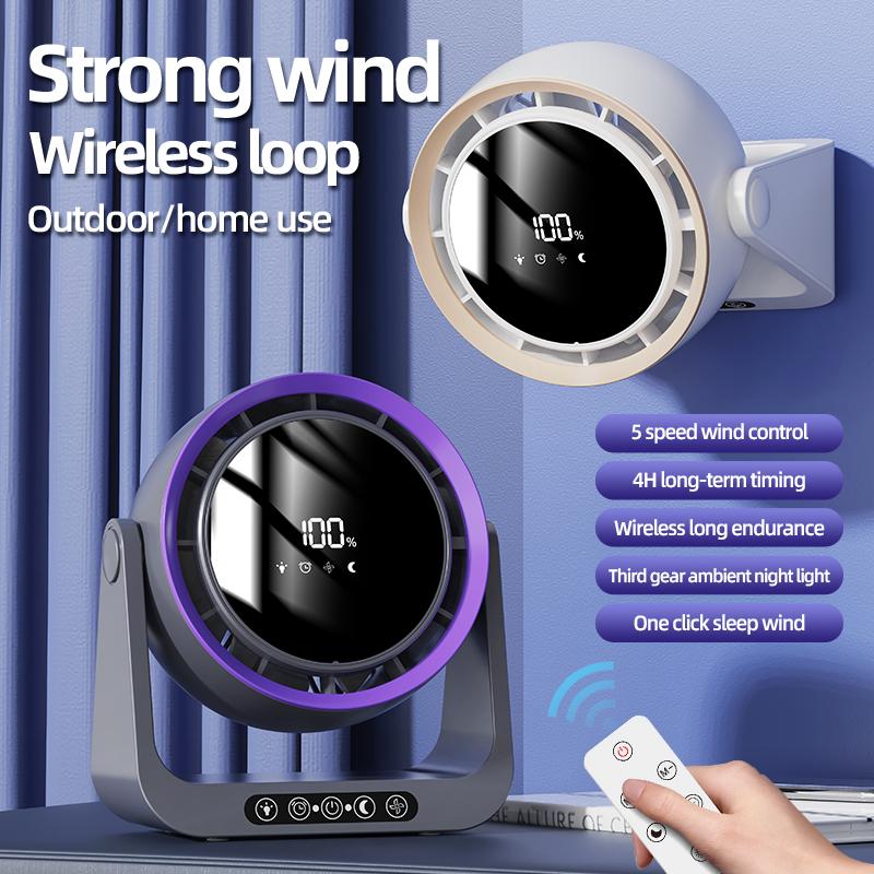 Desktop Circulating Fan With Remote Control Mini Table Fan 4000 mAh Large CapacityRechargeable Wall-mounted Fan With Night Light серый
Desktop Circulating Fan With Remote Control Mini Table Fan 4000 mAh Large CapacityRechargeable Wall-mounted Fan With Night Light серый